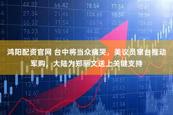 鸿阳配资官网 台中将当众痛哭，美议员窜台推动军购，大陆为郑丽文送上关键支持